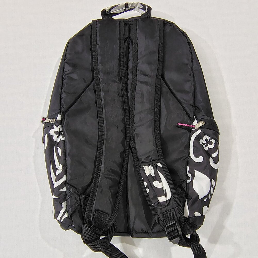 EastSport Black White Floral Backpack Multiple Compartments Adjustable Straps - Picture 2 of 16